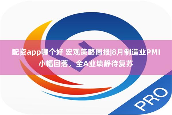 配资app哪个好 宏观策略周报|8月制造业PMI小幅回落，全A业绩静待复苏