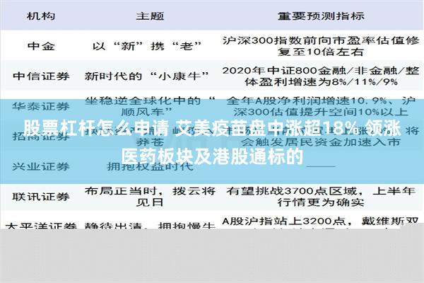 股票杠杆怎么申请 艾美疫苗盘中涨超18% 领涨医药板块及港股通标的