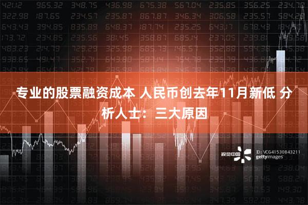 专业的股票融资成本 人民币创去年11月新低 分析人士：三大原因