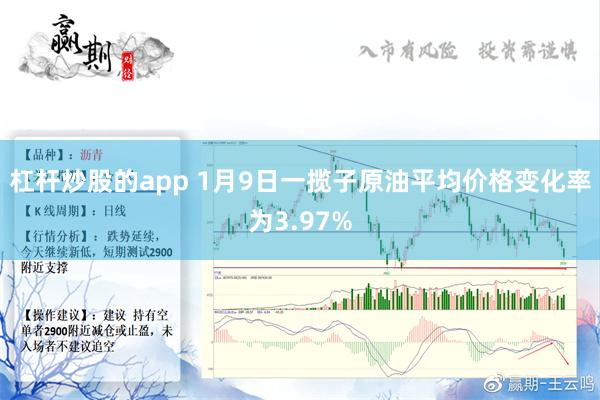 杠杆炒股的app 1月9日一揽子原油平均价格变化率为3.97%