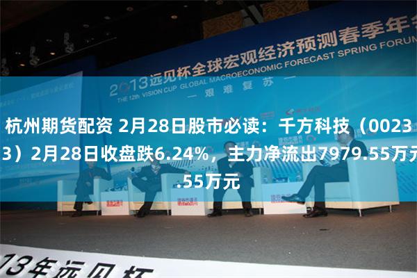 杭州期货配资 2月28日股市必读：千方科技（002373）2月28日收盘跌6.24%，主力净流出7979.55万元